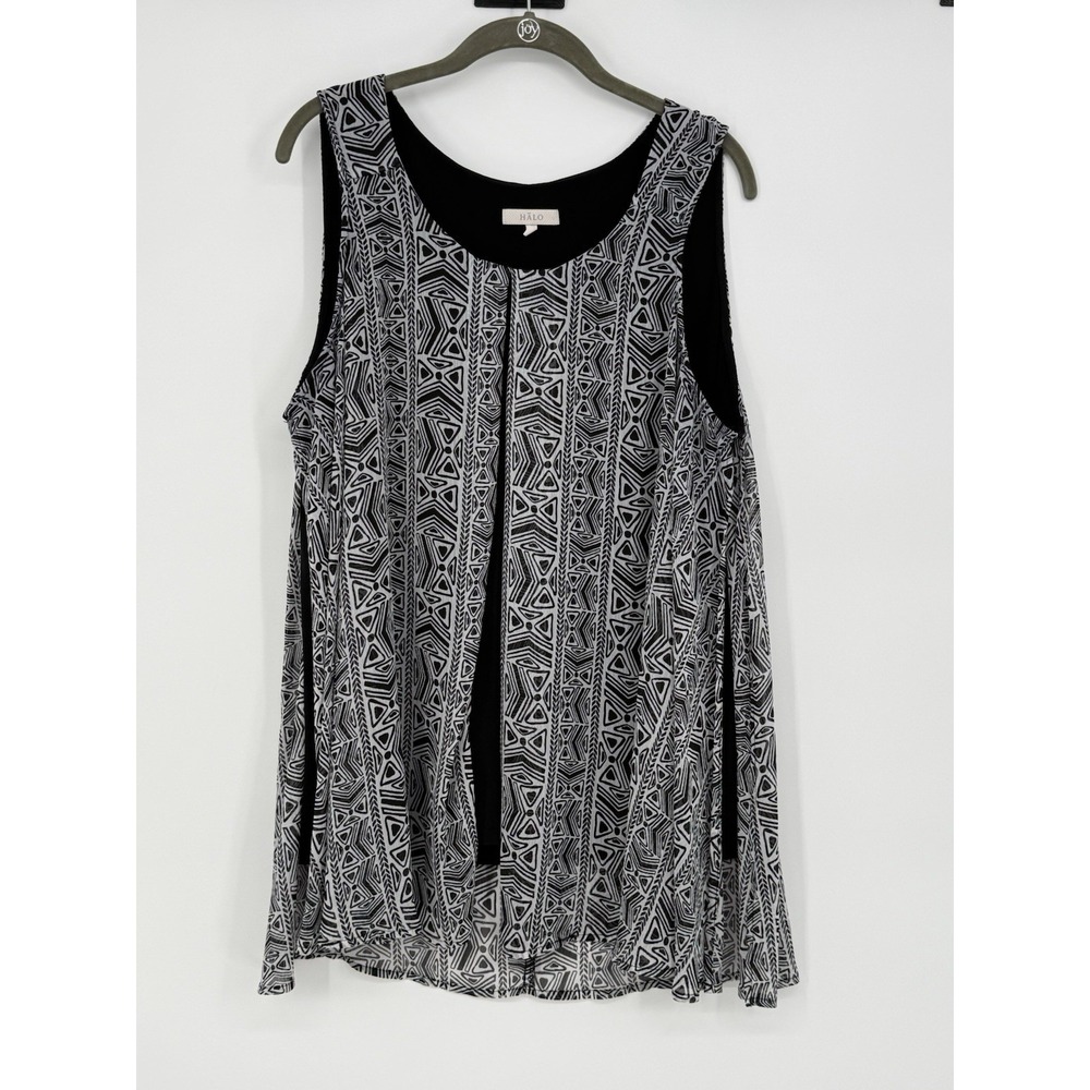 Halo Women's Black Dressy Tank Top 1X